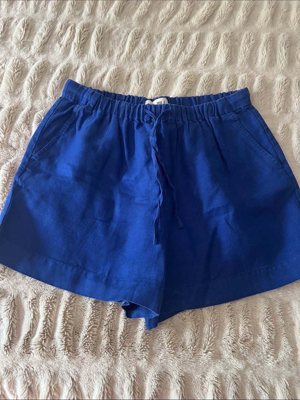 Alex Mill Royal Blue High-Waist Drawstring Shorts